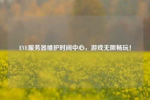 EVE服務(wù)器維護(hù)時(shí)間中心,游戲無限暢玩!